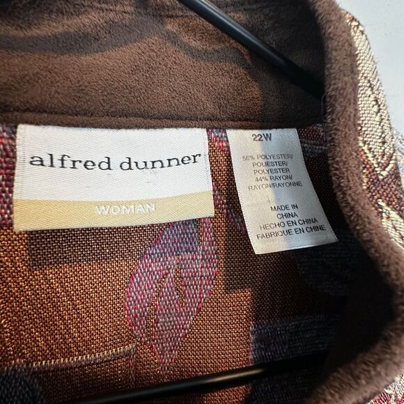 Alfred Dunner Multicolor Tapestry Zip Up Vest Women’s Size 22W Fall Botanical - Picture 2 of 5